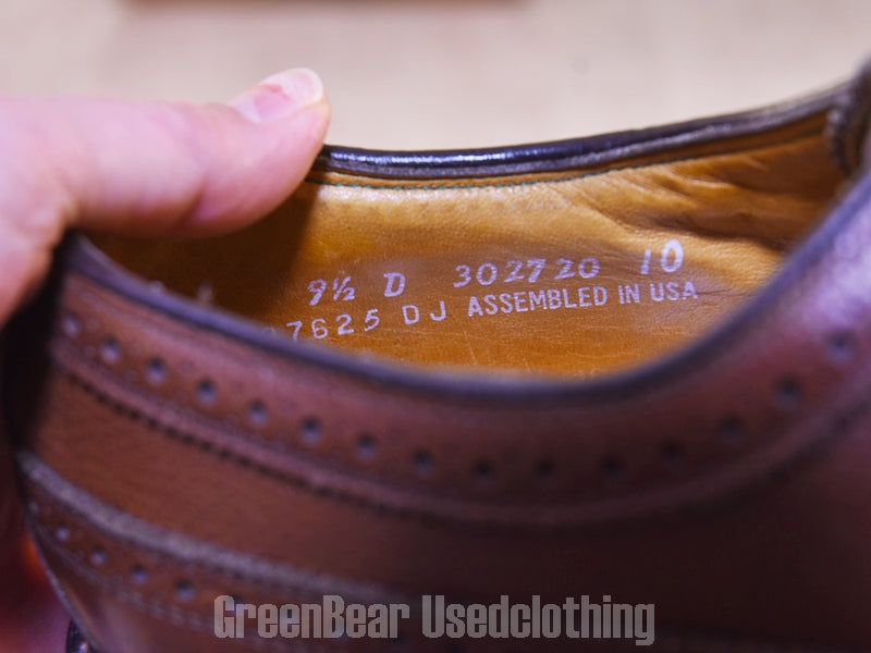 E711 USA製 FLORSHEIM ビンテージ ウイングチップシューズ 茶 メンズ 9.5D 27.5cm
