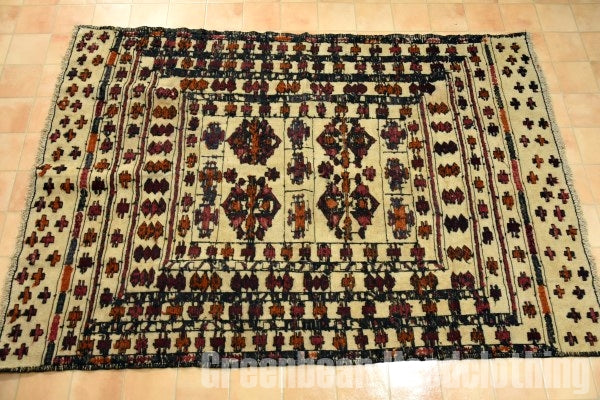RAGS041 トライバルラグ 176cm×121cm アフガンキリム 手織り