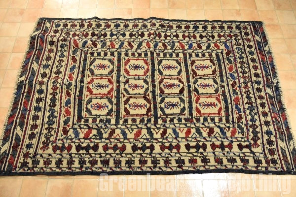 RAGS051 トライバルラグ 181cm×120cm アフガンキリム 手織り