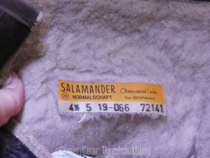 E189 ドイツ製 SALAMANDER ビンテージ レディースブーツ 黒 4.5 22.5cm