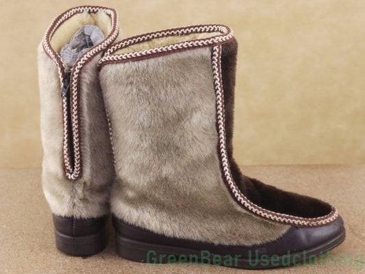 M336 ビンテージ Snow Land エスキモーブーツ 茶 レディース 26cm