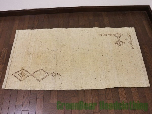 RAGQ030 ビンテージトライバルラグ ウール絨毯 135cm×70cm