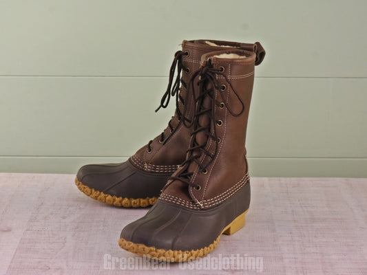E268 USA製 L.L.Bean ビーンブーツ インナーボア 茶 レディース 25cmくらい
