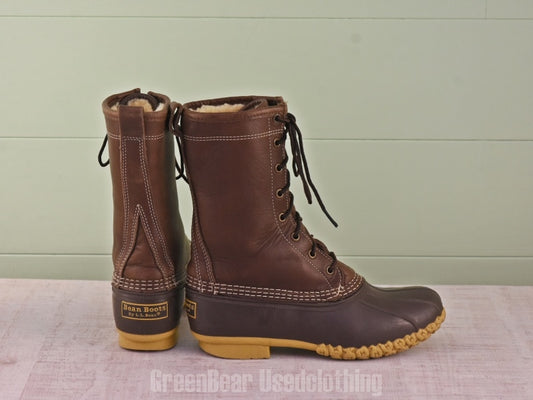 E268 USA製 L.L.Bean ビーンブーツ インナーボア 茶 レディース 25cmくらい