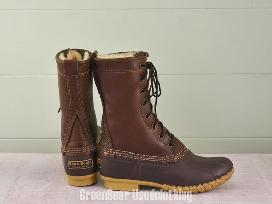 F004 USA製 L.L.Bean ビーンブーツ インナーボア 茶 レディース W6M 24cm