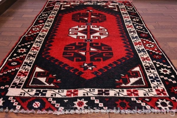 RAGR645 ビンテージトライバルラグ ウール絨毯 82cm×126cm