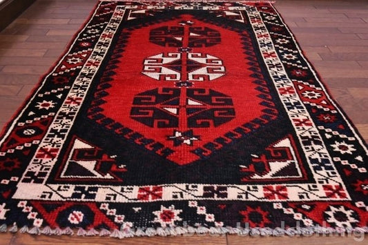 RAGR645 ビンテージトライバルラグ ウール絨毯 82cm×126cm