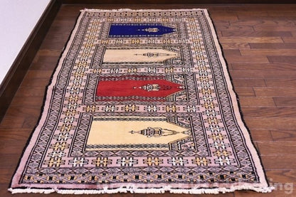 RAGR646 ビンテージトライバルラグ ウール絨毯 65cm×122cm