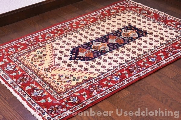 RAGR670 ビンテージトライバルラグ ウール絨毯 78cm×123cm
