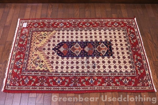RAGR670 ビンテージトライバルラグ ウール絨毯 78cm×123cm