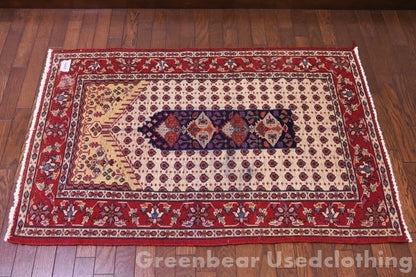 RAGR670 ビンテージトライバルラグ ウール絨毯 78cm×123cm