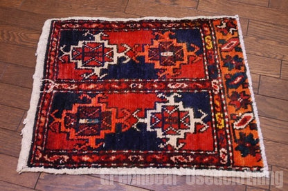 RAGR472 ミニ絨毯マット ビンテージトライバルラグ ウール絨毯 46cm×54cm