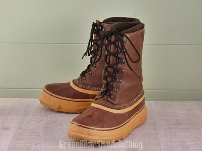 F048 カナダ製 SOREL ビンテージ スノーブーツ 茶 メンズ 25cmくらい