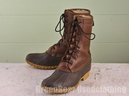 USA製 L.L.Bean ビーンブーツ インナーボア 茶 レディース 24.5cmくらい B011