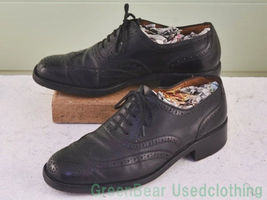 R744 ビンテージ BALLY ビジネスシューズ ウイングチップ 黒 レディース 6E 24cm