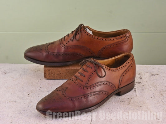 イギリス製 CROCKET&Jones ビンテージ ビジネスシューズ ウイングチップ 茶 メンズ 9E 27cm B020