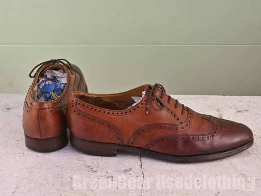イギリス製 CROCKET&Jones ビンテージ ビジネスシューズ ウイングチップ 茶 メンズ 9E 27cm B020