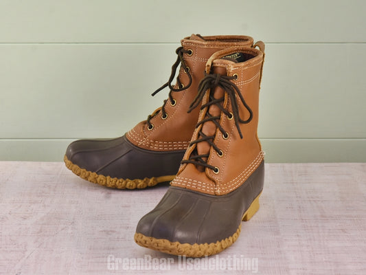 F082 USA製 L.L.Bean ビーンブーツ 裏地付き 茶 レディース 6M 24cm