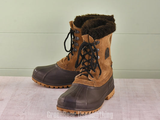 F091 カナダ製 SOREL ビンテージ スノーブーツ 茶 メンズ 9 27cm
