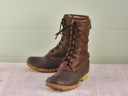 F099 USA製 L.L.Bean ビーンブーツ インナーボア 茶 メンズ 25.5-26cmくらい