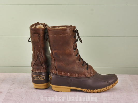 F099 USA製 L.L.Bean ビーンブーツ インナーボア 茶 メンズ 25.5-26cmくらい