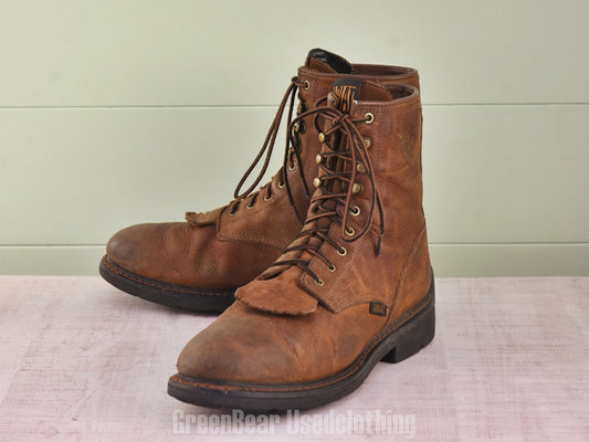 F104 メンズ ARIAT レースアップブーツ 茶 メンズ US11EE 29cm