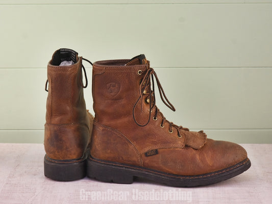 F104 メンズ ARIAT レースアップブーツ 茶 メンズ US11EE 29cm