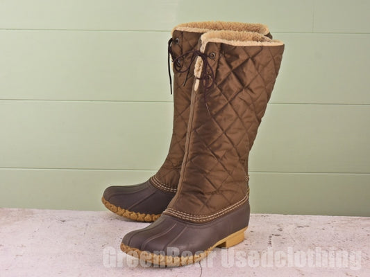 USA製 L.L.Bean ビーンブーツ ナイロン 茶 レディース 24cmくらい B067