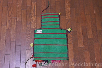 RAGT232 ミニ絨毯 ビンテージ トライバルラグ ウール絨毯 57cm×38.5cm