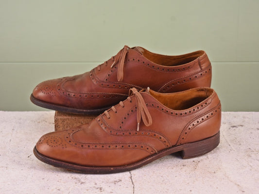イギリス製 Russel&Bromley ビンテージ ウイングチップシューズ 茶 メンズ 10 28cm Z542
