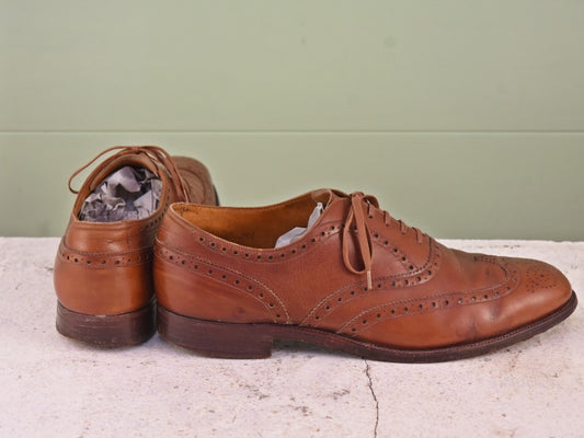 イギリス製 Russel&Bromley ビンテージ ウイングチップシューズ 茶 メンズ 10 28cm Z542