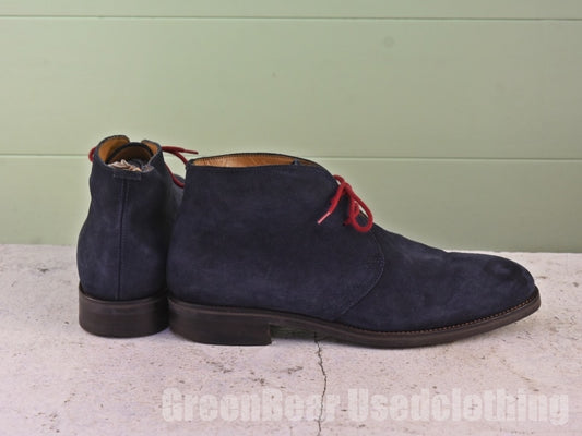 メンズ RUSSELL&Bromley チャッカブーツ スウェード 紺 9 27cm B076