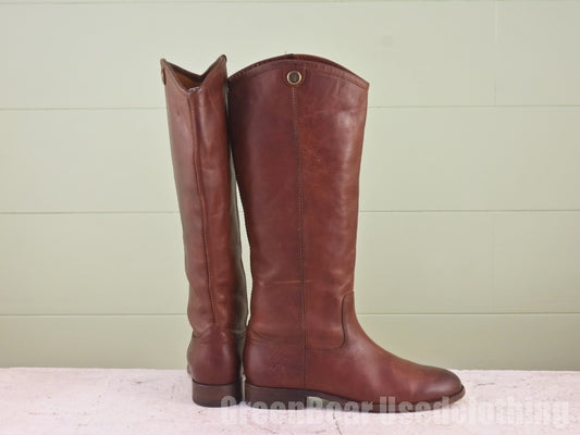 メキシコ製 FRYE レディースブーツ 茶 7B 24cm Z039