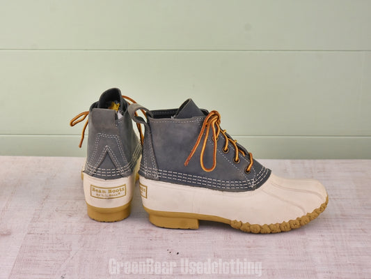 F122 USA製 L.L.Bean ビーンブーツ 青系×白 レディース W6M 24cm