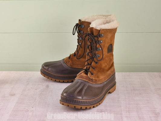 F145 USA製 SOREL ビンテージ スノーブーツ 茶 メンズ 8 26cm