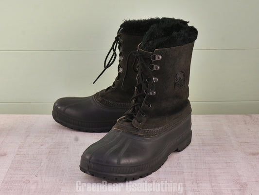 F146 USA製 SOREL ビンテージ スノーブーツ 黒 メンズ 12 30cm