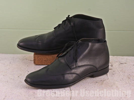 メンズ GRENSON 本革ショートブーツ 黒 8.5 26.5cm B120