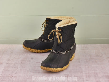 F151 USA製 L.L.Bean ビーンブーツ ナイロン 紺 メンズ 25cmくらい