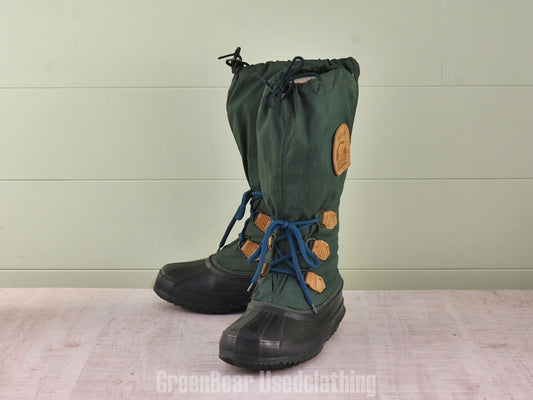 F157 カナダ製 SOREL ビンテージ スノーブーツ ナイロン 緑 レディース 6wos 24cm