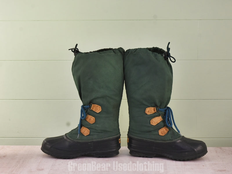 F157 カナダ製 SOREL ビンテージ スノーブーツ ナイロン 緑 レディース 6wos 24cm