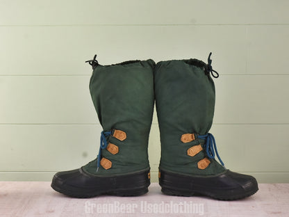 F157 カナダ製 SOREL ビンテージ スノーブーツ ナイロン 緑 レディース 6wos 24cm