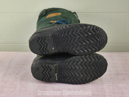 F157 カナダ製 SOREL ビンテージ スノーブーツ ナイロン 緑 レディース 6wos 24cm