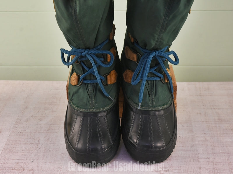 F157 カナダ製 SOREL ビンテージ スノーブーツ ナイロン 緑 レディース 6wos 24cm