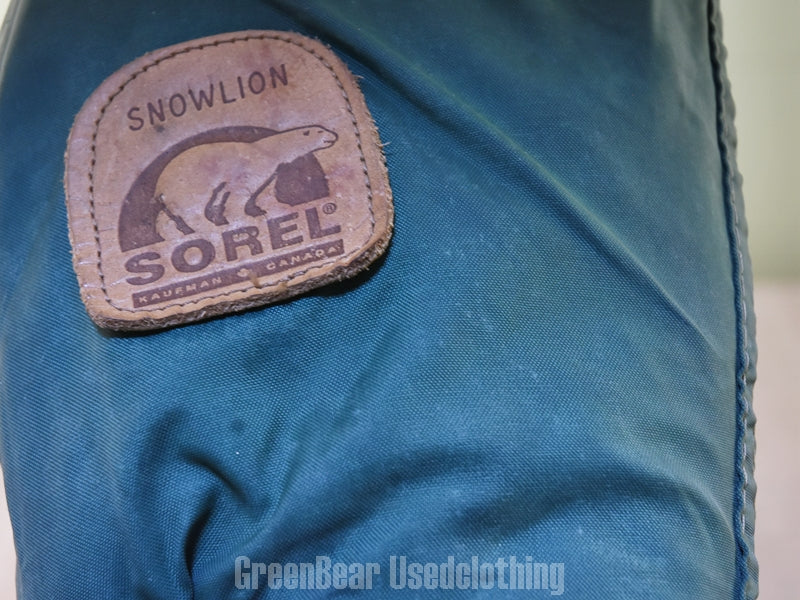 F157 カナダ製 SOREL ビンテージ スノーブーツ ナイロン 緑 レディース 6wos 24cm