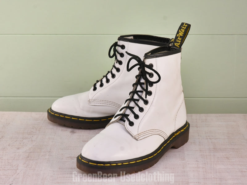 F167 イギリス製 Dr.Martens ビンテージ 8ホールブーツ 白 レディース 7 25cm