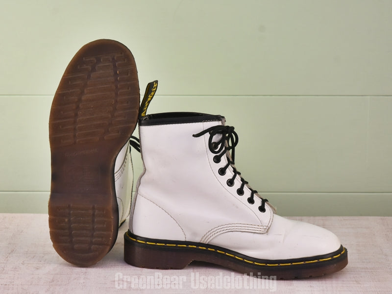 F167 イギリス製 Dr.Martens ビンテージ 8ホールブーツ 白 レディース 7 25cm