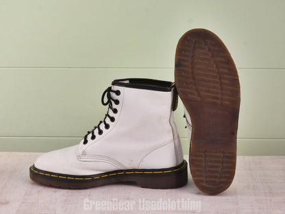 F167 イギリス製 Dr.Martens ビンテージ 8ホールブーツ 白 レディース 7 25cm