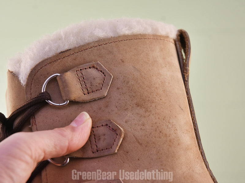 F186 カナダ製 SOREL×エディーバウアー ビンテージ スノーブーツ 茶 レディース 7F 24cm