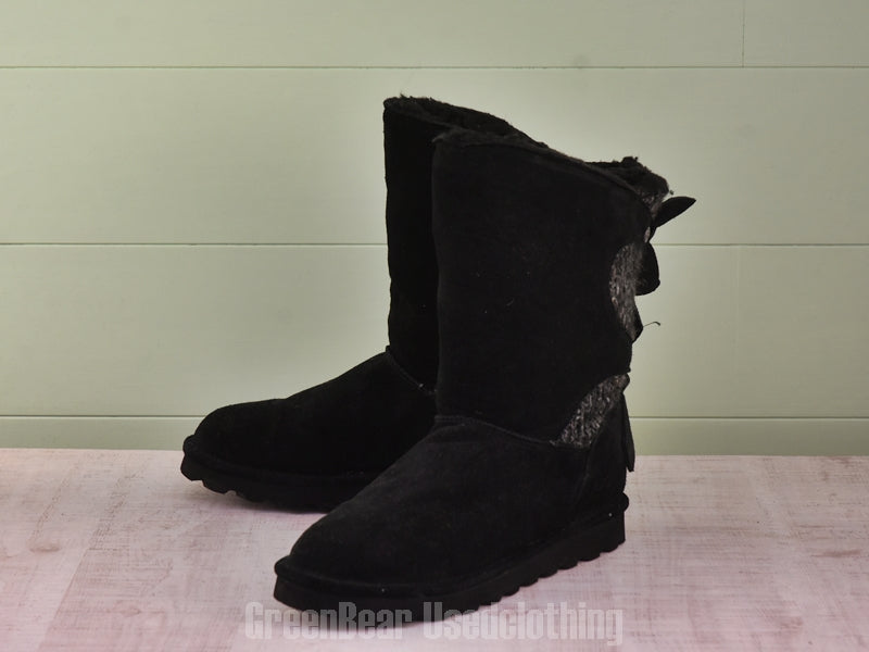 E378 メンズ BEARPAW ムートンブーツ 黒 44 27cm
