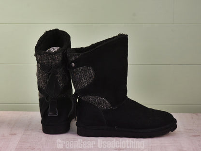 E378 メンズ BEARPAW ムートンブーツ 黒 44 27cm